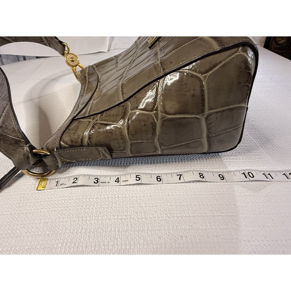 Dooney & Bourke Croc Embossed Leather Hobo Gray Luxe Chic Handbag - Picture 11 of 16